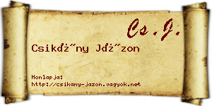 Csikány Jázon névjegykártya